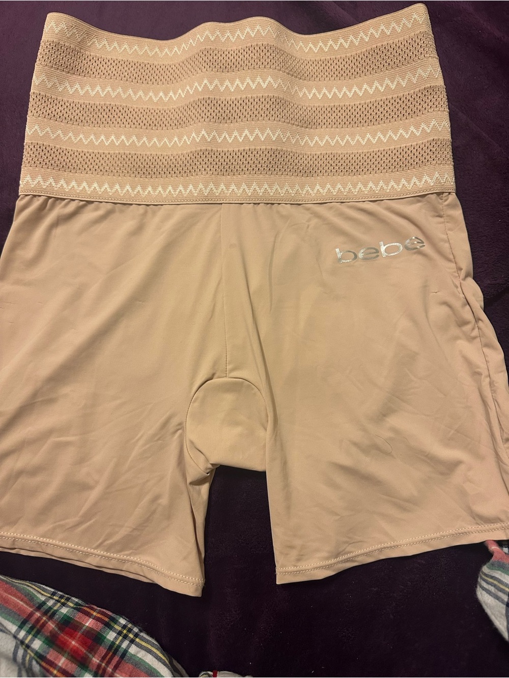 bebe Beige High-Waist Shaping Boxer Briefs